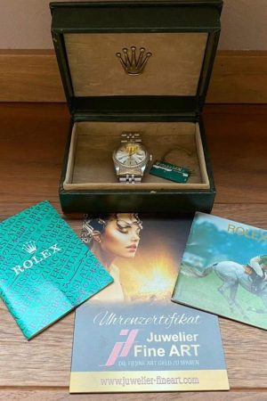 ROLEX 1603 DATEJUST 36 MM, BOÎTE/PAPIERS/ACCESSOIRES