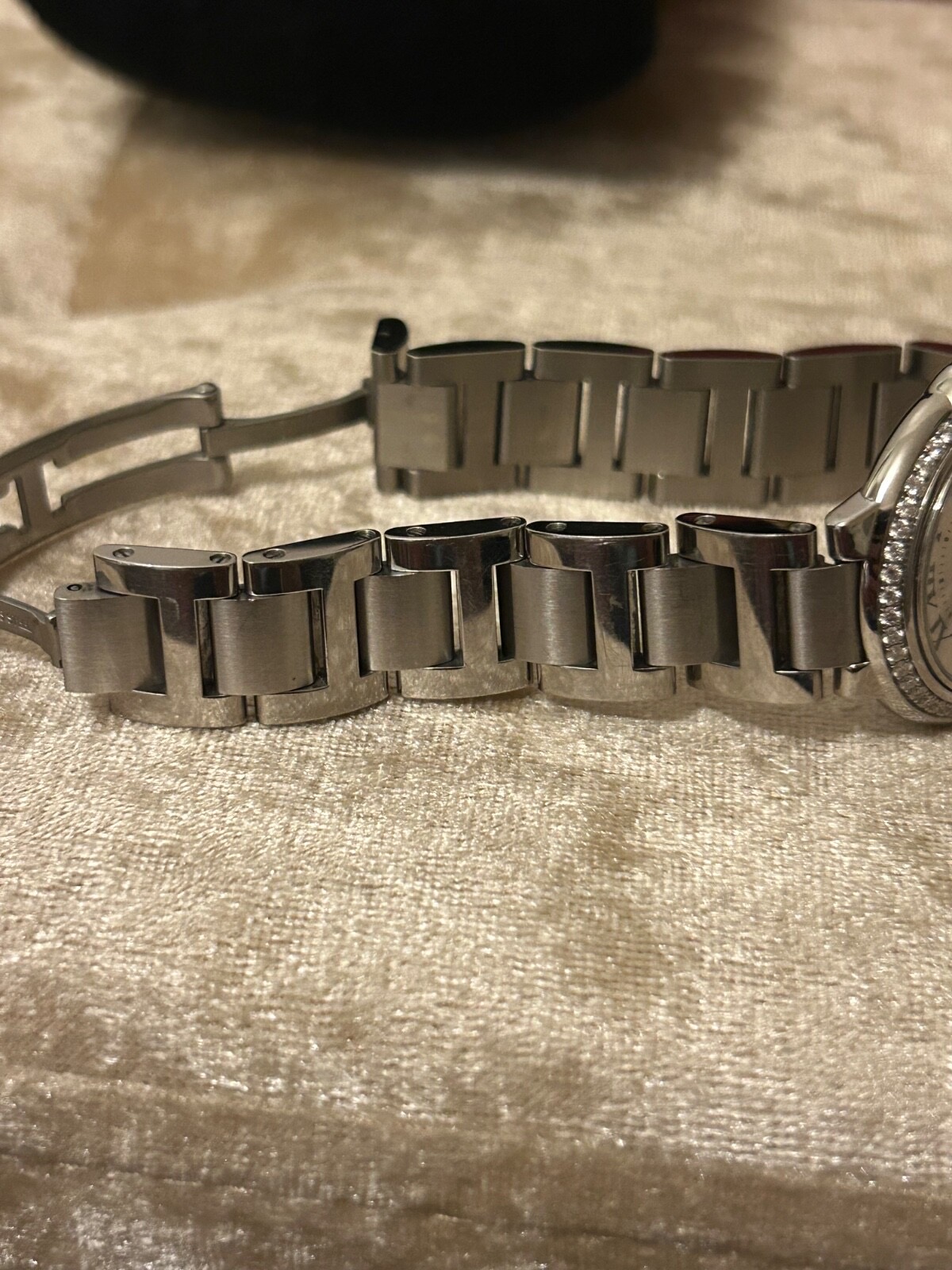 Montre Cartier Ballon Bleu argentée pour femme - Lunette sertie de diamants, modèle W4BB0015, 28 mm – Image 6
