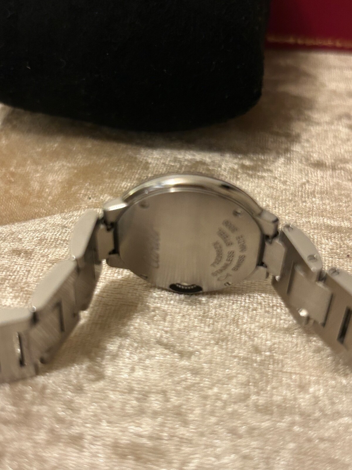 Montre Cartier Ballon Bleu argentée pour femme - Lunette sertie de diamants, modèle W4BB0015, 28 mm – Image 9