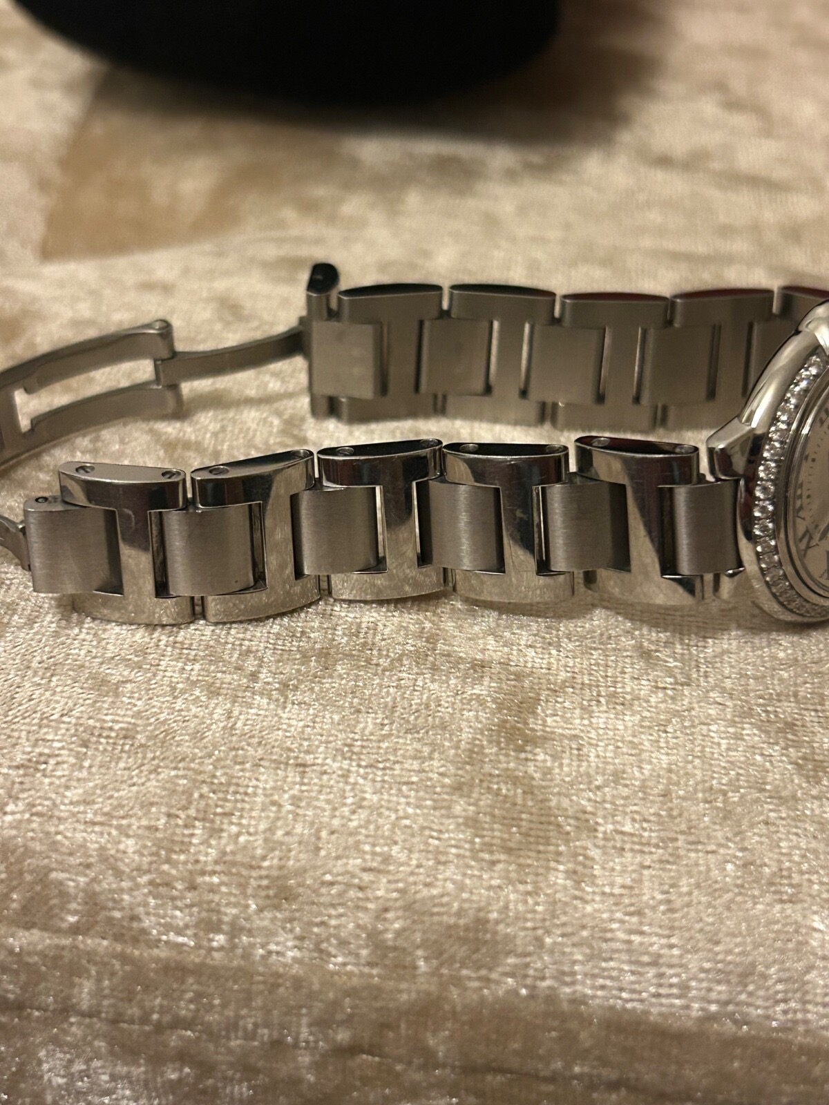 Montre Cartier Ballon Bleu argentée pour femme - Lunette sertie de diamants, modèle W4BB0015, 28 mm – Image 5