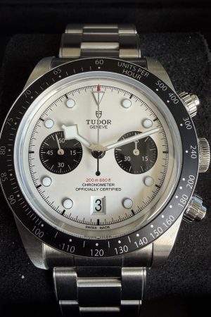 Tudor Black Bay Chrono « Panda » 2025, cadran blanc, bracelet en acier 41 mm (79360N)
