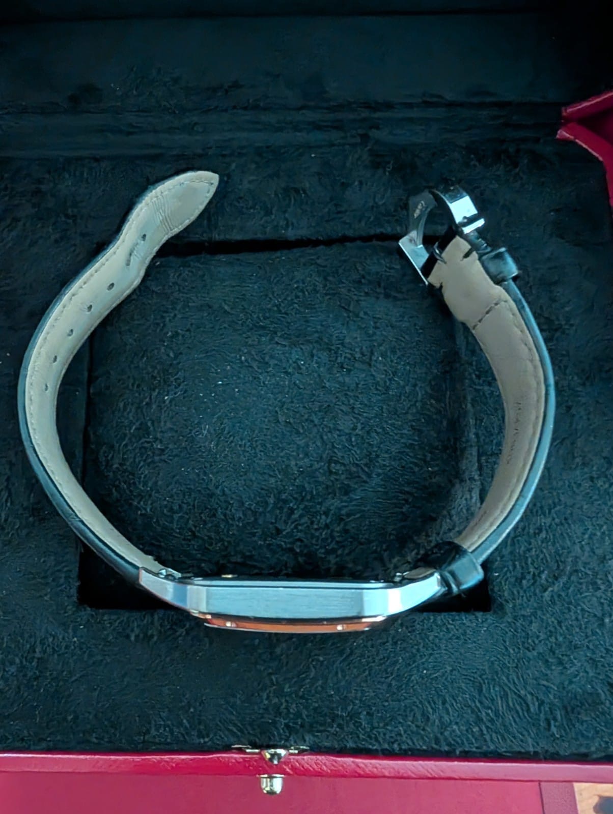 Cartier Santos, avec bracelet en alligator noir et or rose – Image 3