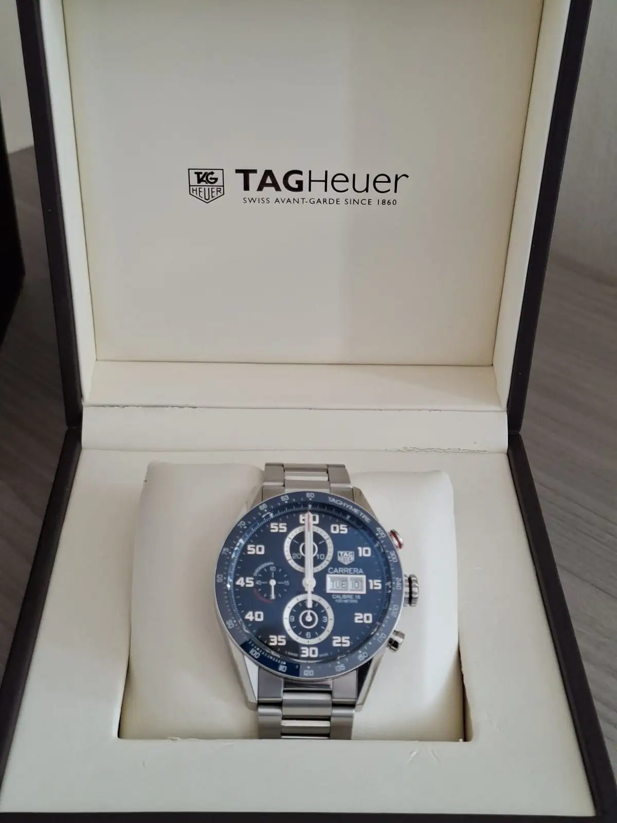 Tag Heuer Carrera Calibre 16 Chronographe Automatique 43 mm Cadran Bleu. – Image 8