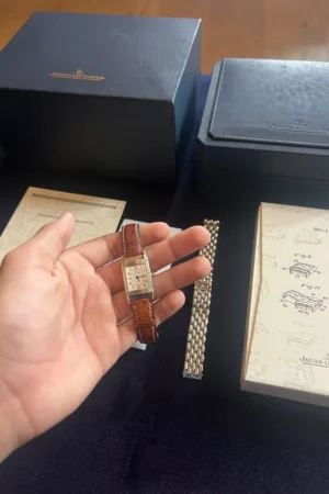 Coffret complet Jaeger-LeCoultre Reverso 260808 : bracelet en acier inoxydable, bracelet et fermoir Jaeger