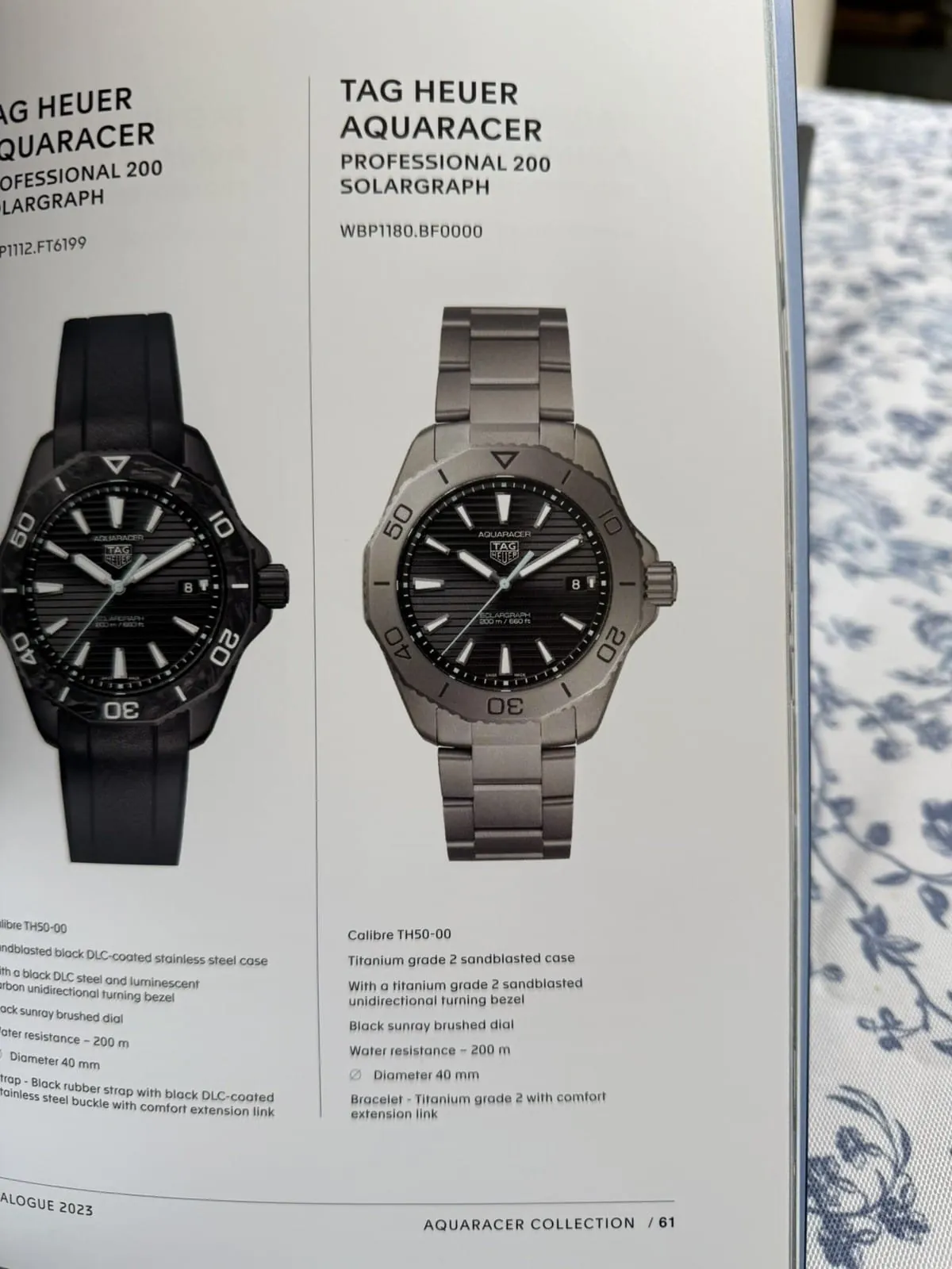 TAG HEUER Aquaracer Titanium 200 Solargraph WBP1180.BF0000 Boîte complète, papiers 2023 – Image 12