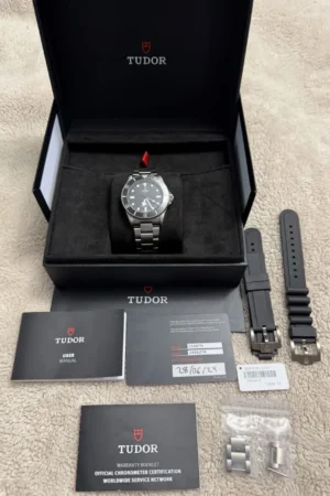 Montre pour homme Tudor Pelagos 39 mm (réf. 25407N) en titane, modèle d'occasion, set complet